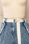 Portland High-Waisted Shorts w/ Belt | La petite garçonne front close-up