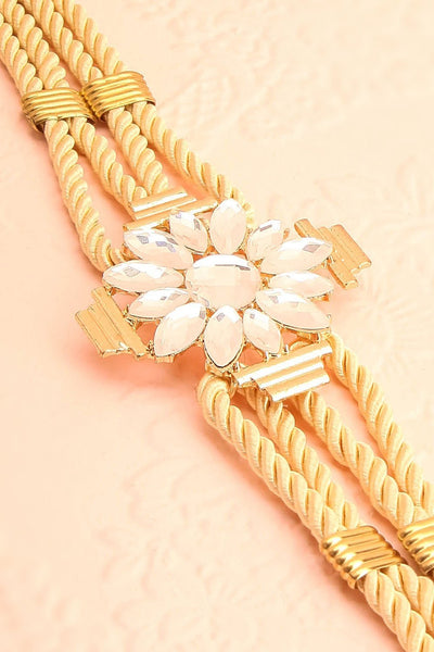 Potentille - Golden belt with crystal flower 4