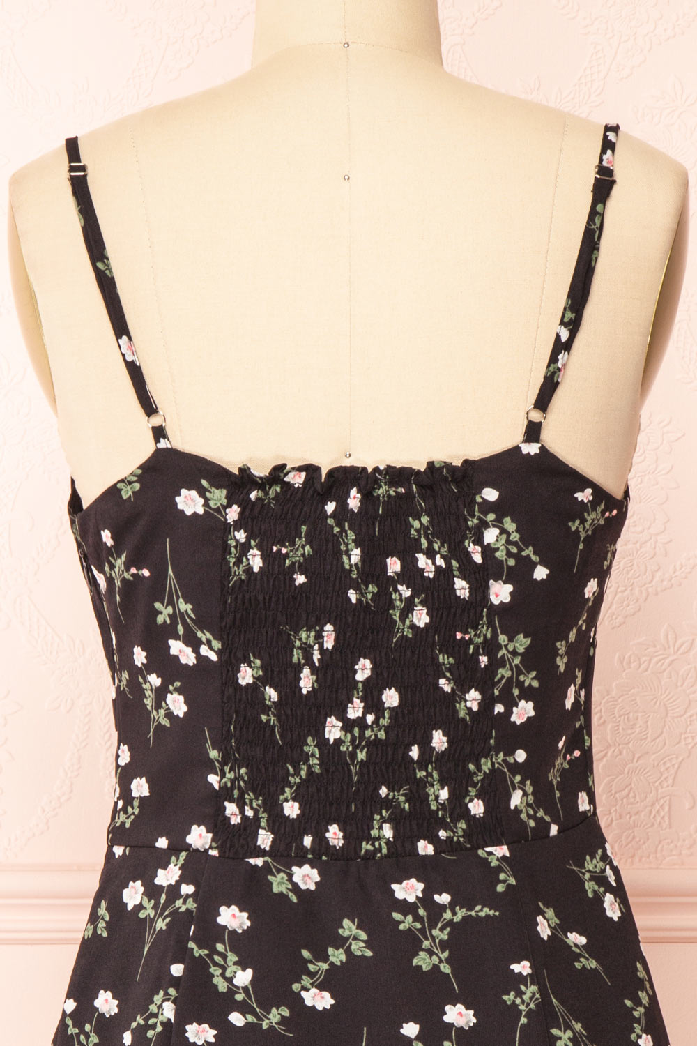 Protis Black Short Chiffon Floral Dress Boutique 1861
