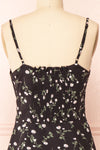 Protis Black Short Chiffon Floral Dress | Boutique 1861 back close-up