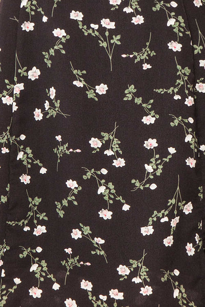 Protis Black Short Chiffon Floral Dress | Boutique 1861 fabric