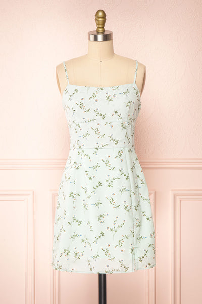 Protis Sage Short Chiffon Floral Dress | Boutique 1861 front view