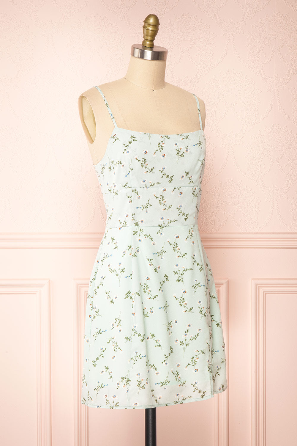 Protis Sage Short Chiffon Floral Dress | Boutique 1861 side view 