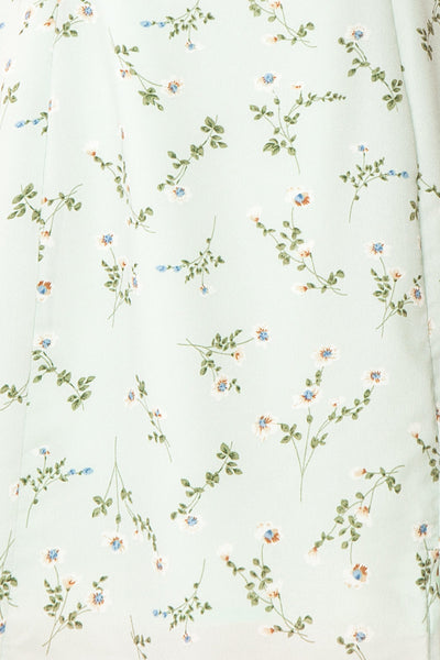 Protis Sage Short Chiffon Floral Dress | Boutique 1861 fabric