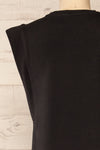 Poznan Black Round Neck Midi Tunic Dress | La Petite Garçonne back close-up