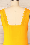 Preddu Yellow Lace Collar Short Tiered Dress | La petite garçonne back close up
