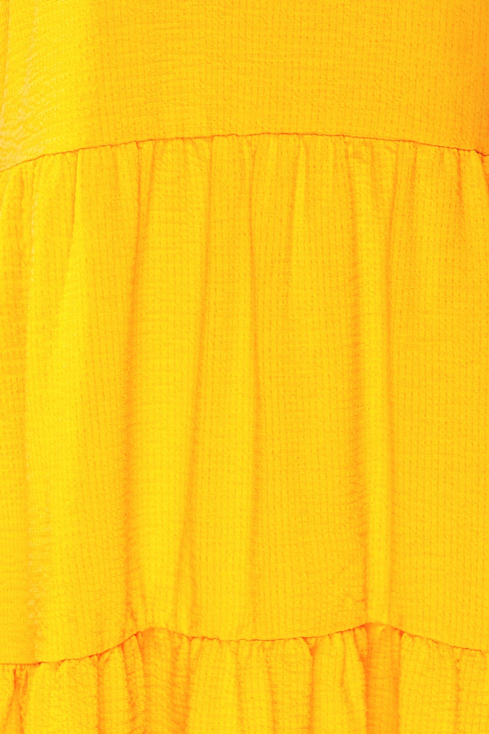 Preddu Yellow Lace Collar Short Tiered Dress | La petite garçonne fabric