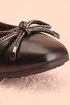 Premier Black Ballerina Shoes w/ Crystal Studded Bow | Boutique 1861 front close-up