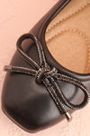 Premier Black Ballerina Shoes w/ Crystal Studded Bow | Boutique 1861 flat close-up