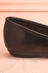Premier Black Ballerina Shoes w/ Crystal Studded Bow | Boutique 1861 side back close-up