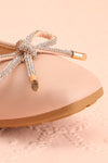 Premier Blush Ballerina Shoes w/ Crystal Studded Bow | Boutique 1861 front close-up