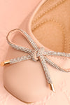 Premier Blush Ballerina Shoes w/ Crystal Studded Bow | Boutique 1861 flat close-up