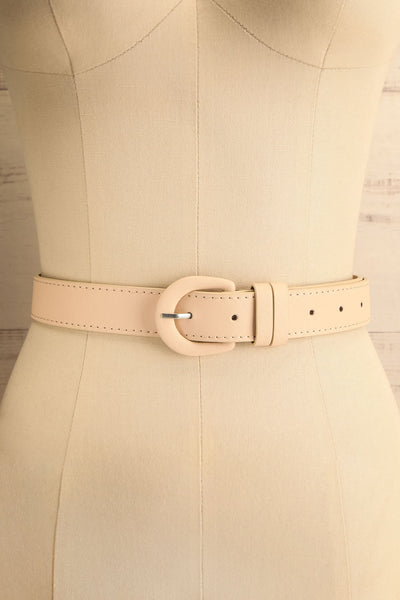 Premier Cercle Beige Faux-Leather Belt | La petite garçonne