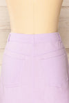 Pretoria Lilac Linen Mini Skirt | La petite garçonne back close-up