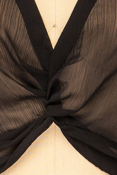 Primosten Cropped Twist-Front See-Trough Blouse | La petite garçonne fabric