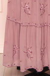 Priscan Mauve Floral Embroidered Maxi Dress | La petite garçonne bottom