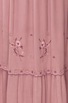 Priscan Mauve Floral Embroidered Maxi Dress | La petite garçonne fabric