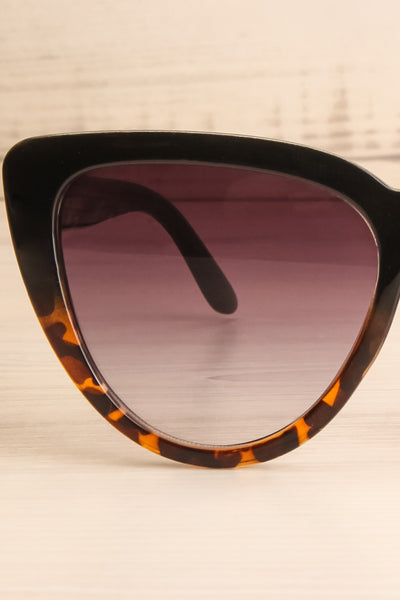 Procul Noir Large Black Cat-Eye Sunglasses close-up | La Petite Garçonne