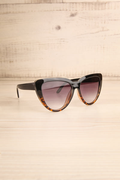 Procul Noir Large Black Cat-Eye Sunglasses side view | La Petite Garçonne
