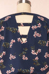 Proszowice Navy Floral Short Drawstring Dress | Boutique 1861 back close up