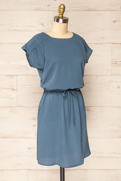 Proszowice Blue Short Dress w/ Pockets | Boutique 1861 side view