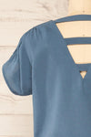 Proszowice Blue Short Dress w/ Pockets | Boutique 1861 back close-up