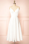 Prudence Ivory Tie-Back Midi Dress | Boudoir 1861 front view