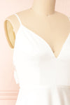 Prudence Ivory Tie-Back Midi Dress | Boudoir 1861 side close-up