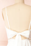 Prudence Ivory Tie-Back Midi Dress | Boudoir 1861 back close-up