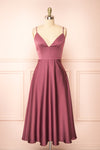 Prudence Mauve Tie-Back Midi Dress | Boutique 1861 front view