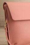 Puppis Blush Textured Faux-Leather Handbag | La petite garçonne side close-up