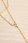 Putril Gold Two Layer Necklace w/ Chain Pendant | La petite garçonne close-up