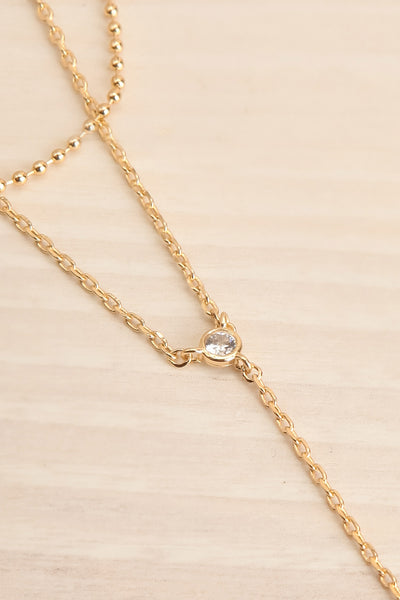 Putril Gold Two Layer Necklace w/ Chain Pendant | La petite garçonne close-up