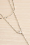Putril Silver Two Layer Necklace w/ Chain Pendant | La petite garçonne flat close-up