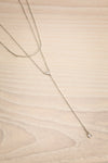 Putril Silver Two Layer Necklace w/ Chain Pendant | La petite garçonne flat view