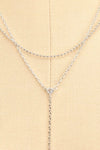 Putril Silver Two Layer Necklace w/ Chain Pendant | La petite garçonne close-up