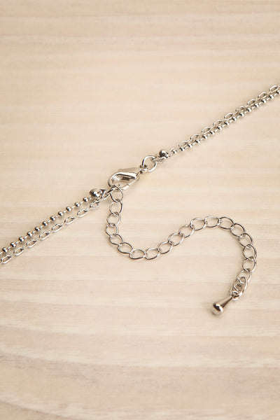 Putril Silver Two Layer Necklace w/ Chain Pendant | La petite garçonne closure