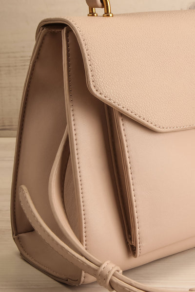 Questio Beige | Top Handle Crossbody Handbag side close-up