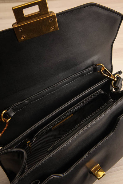 Questio Black Top Handle Crossbody Handbag | La petite garçonne inside