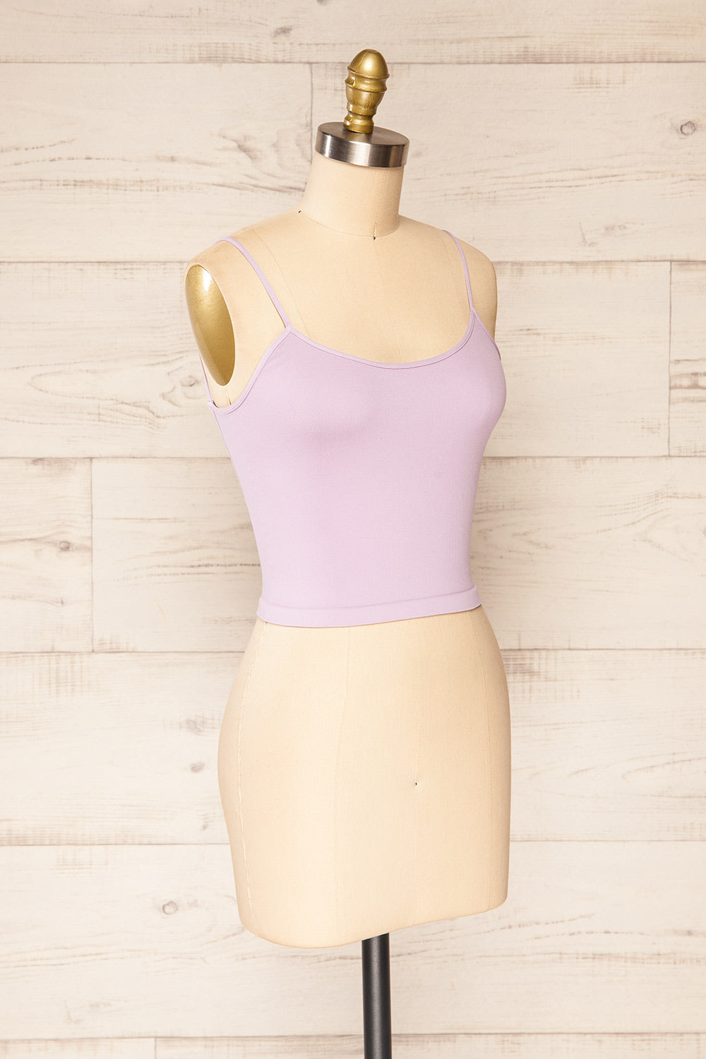 Qyppa Lilac Fitted Crossed Back Crop Top | La petite garçonne side view 