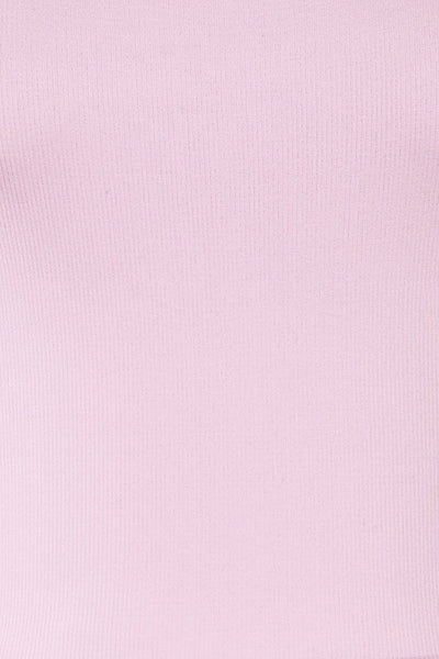 Qyppa Lilac Fitted Crossed Back Crop Top | La petite garçonne fabric