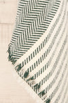 Raccourci Green Herringbone Patterned Scarf | La petite garçonne fabric