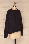 Rachelle Oversized Navy Knit Sweater | La petite garçonne side view