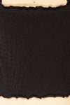 Raciaz Black Crop Top with Ruffles | La petite garçonne fabric
