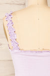 Raciaz Lilac Crop Top with Ruffles | La petite garçonne back close-up