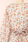 Racuchy Sage Green Floral Long Sleeve A-Line Dress | Boutique 1861 back bow close-up