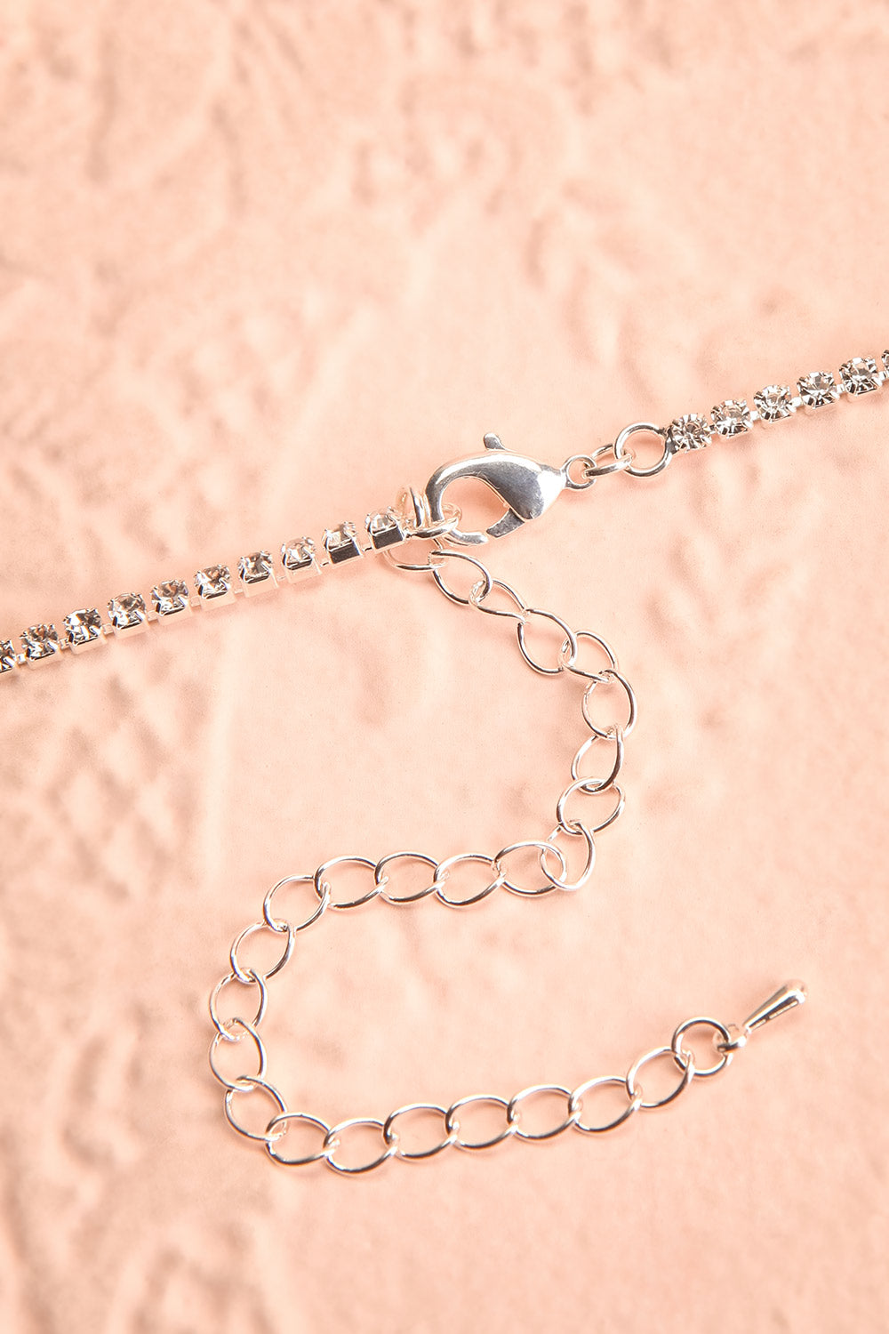 Radelle Silver Necklace w/ Crystal Pendant | Boutique 1861 closure