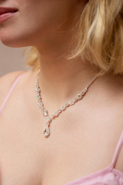 Radelle Silver Necklace w/ Crystal Pendant | Boutique 1861 model