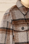 Radum Grey Oversized Shirt Jacket | La petite garçonne side close-up