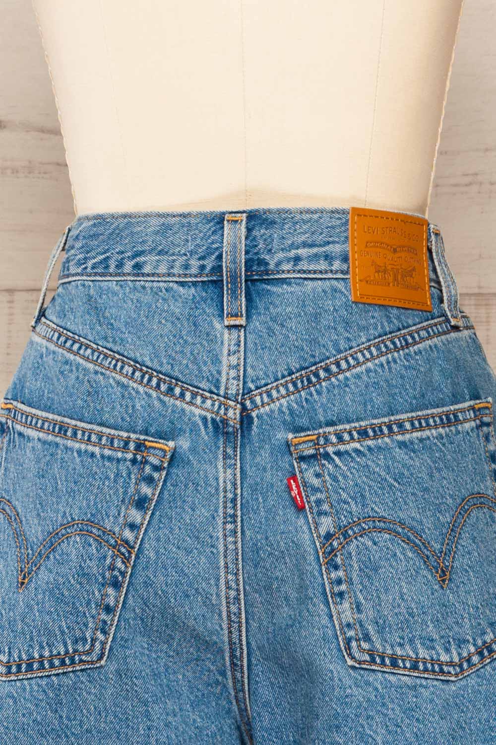 Radovich High-Waisted Denim Shorts | La petite garçonne back close-up